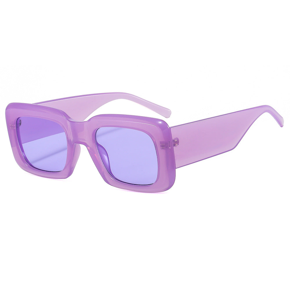 Dame oversized solbriller med kvadratisk ramme og transparent design Luvikno