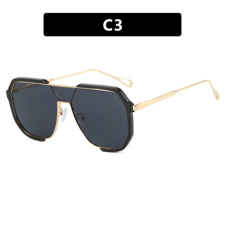 Dame geometrisk solbrille med spesiell ramme og UV-beskyttelse Luvikno