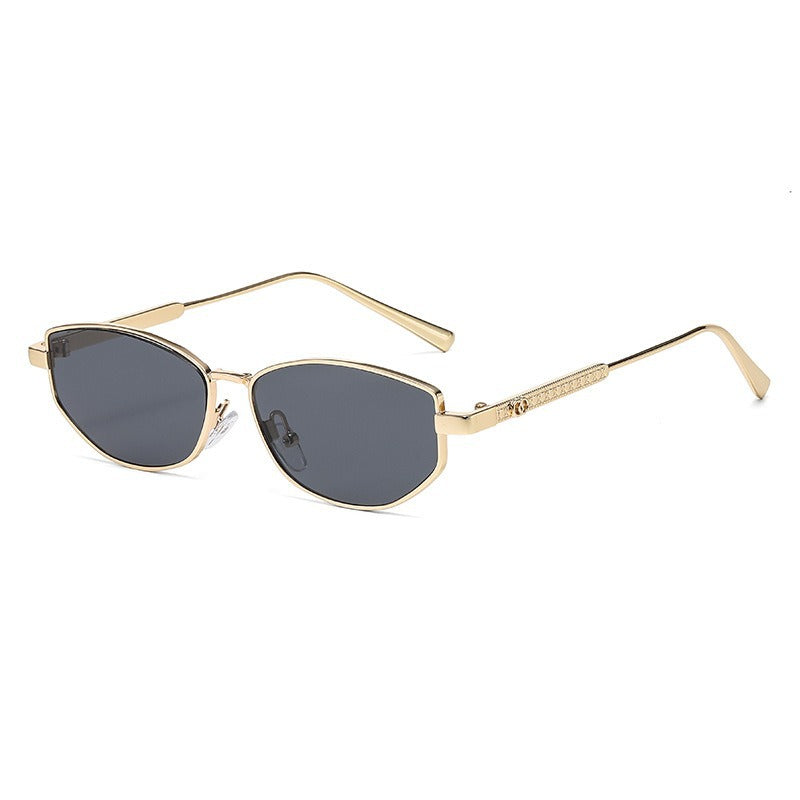 Dame elegant solbrille med glitrende metallramme Luvikno