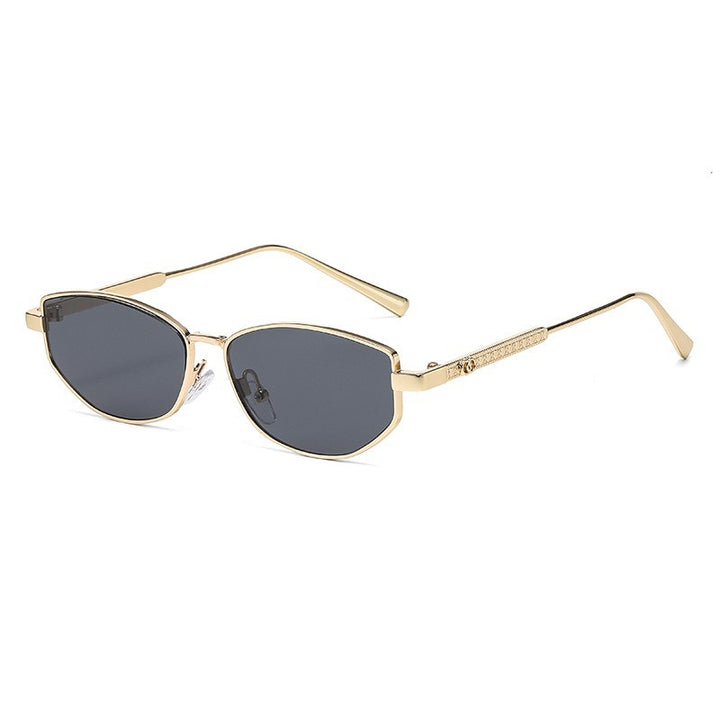 Dame elegant solbrille med glitrende metallramme Luvikno