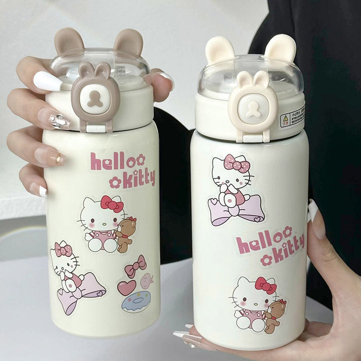 Damen Isoliertrinkflasche mit sicherem Klappverschluss und niedlichem Design Luvikno