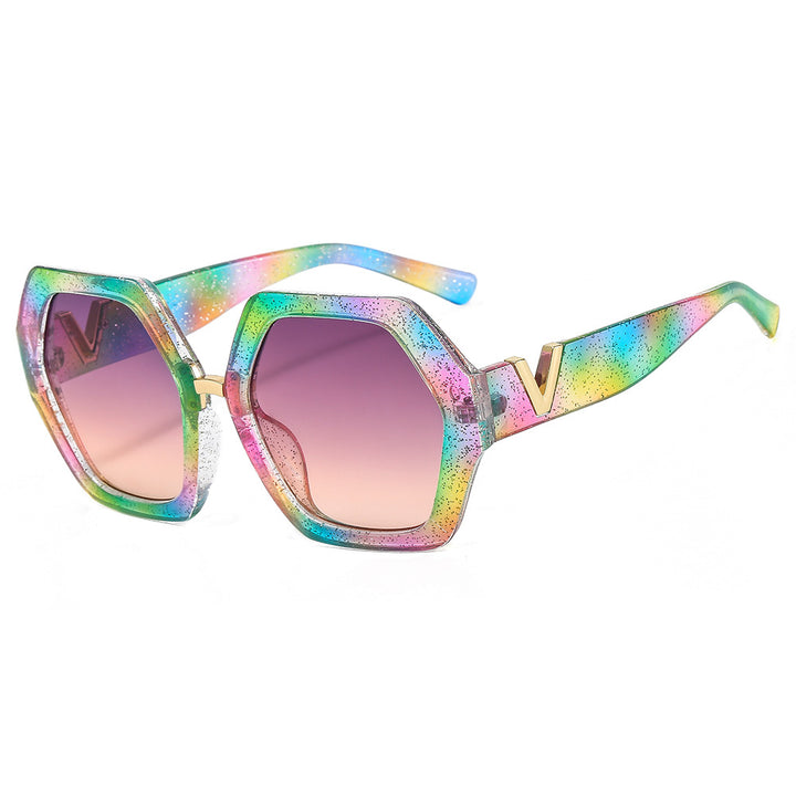 Dame elegant solbrille med glitrende ramme Luvikno
