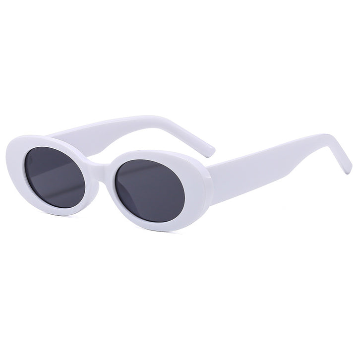 Dame modische solbrille med unik oval ramme Luvikno