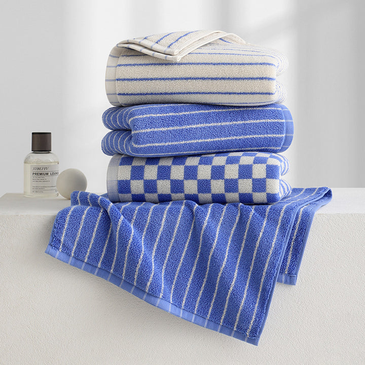 Damer Elegant Frotté Håndkle med Stripemønster Luvikno