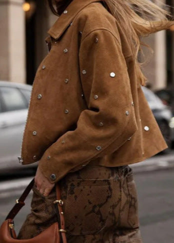 Luvik | Mokkanahka Ge cropped takki