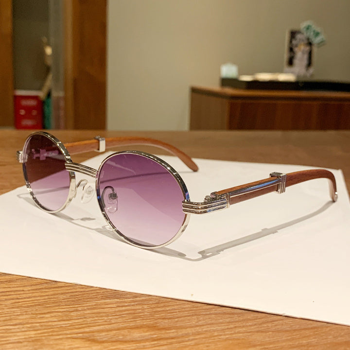 Dame Vintage-stil solbrille med tre innerramme Luvikno