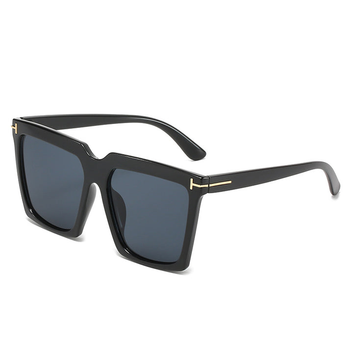Dame oversized firkantet solbrille med luksuriøse aksenter Luvikno