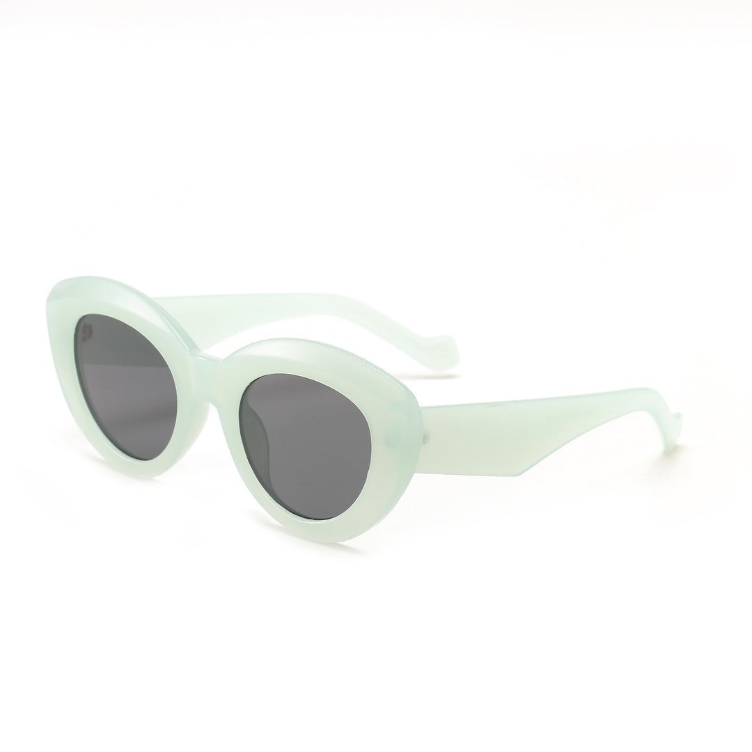 Dame Cat-Eye Solbriller med moderne plastikkinnet Luvikno