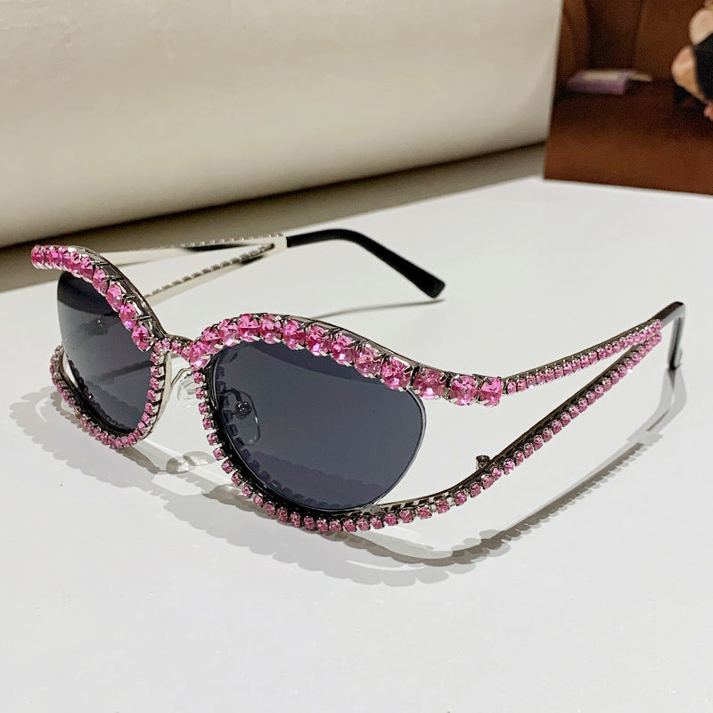 Dame Glamorøs solbrille med glitrende krystallakenter Luvikno