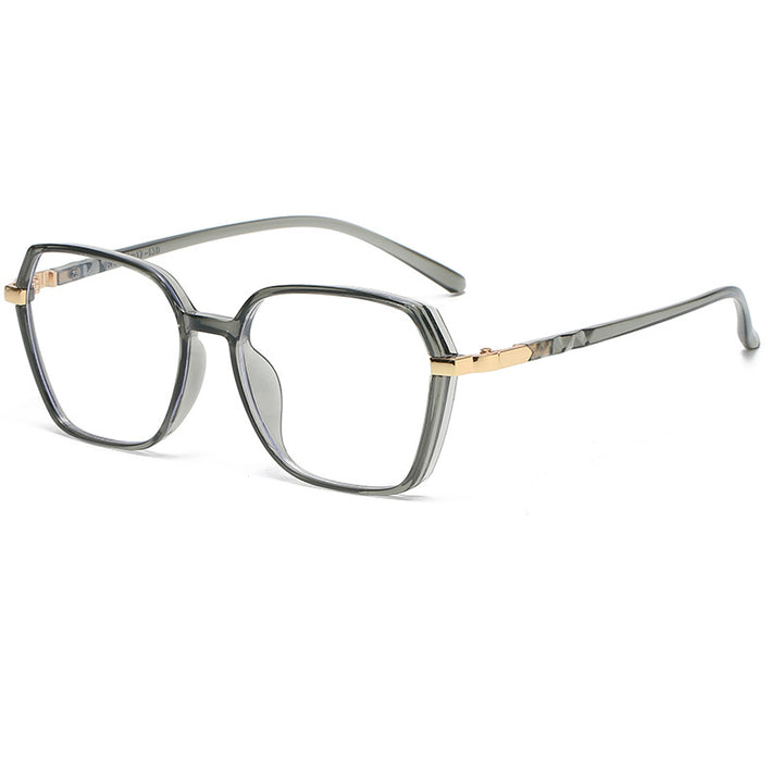 Dame moteriktig kvadratisk lesebrille med gullaccent Luvikno