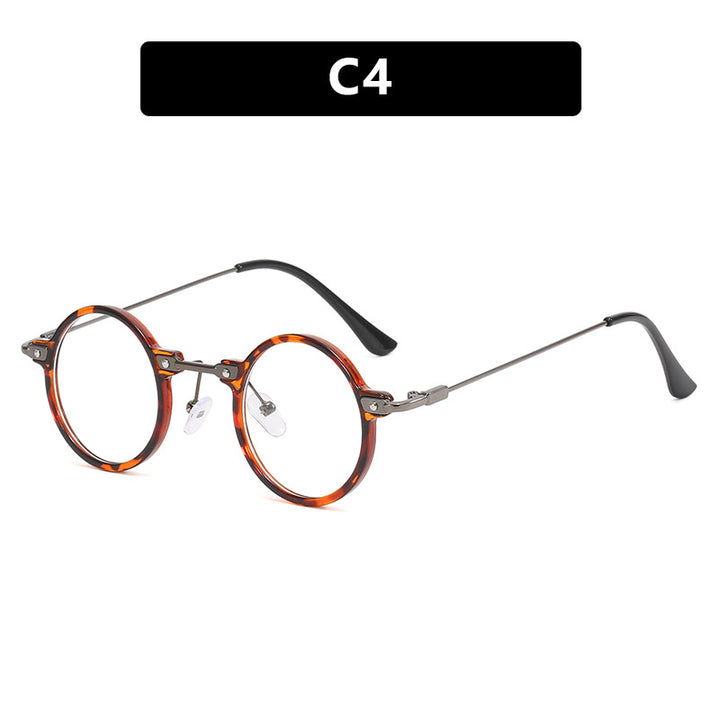 Damen moteriktig rund solbrille med stilig metallramme og polarisert glass Luvikno