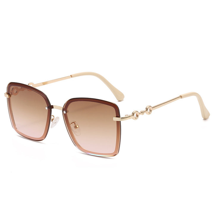 Dame kvadratisk solbrille med speilglass og elegant detalj Luvikno