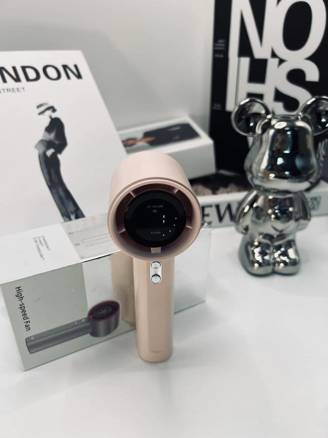 Dame Håndholdt USB-vifte med temperaturvisning Luvikno