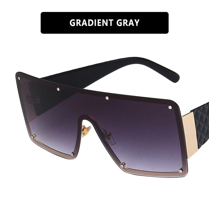 Dame geometrisk oversized solbrille med gradientlinser Luvikno