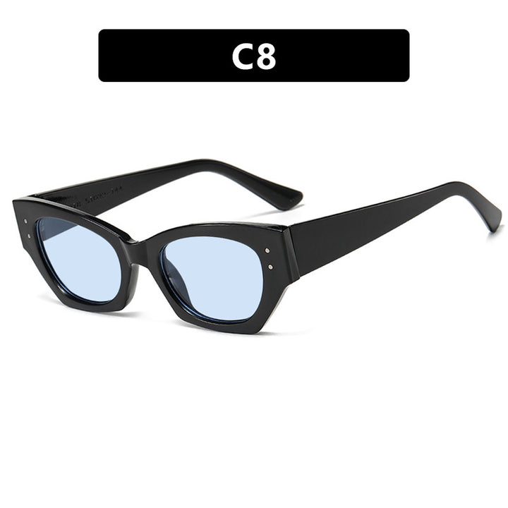 Damer trendy Cat-Eye solbriller med elegant plastinnfatning Luvikno