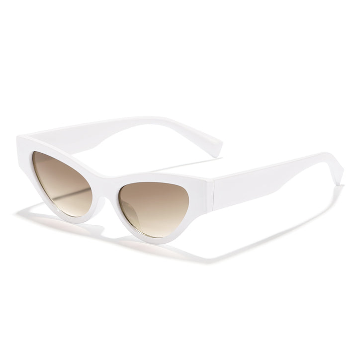 Dame Cat-Eye solbriller med elegant, gjennomsiktig ramme og UV-beskyttelse Luvikno