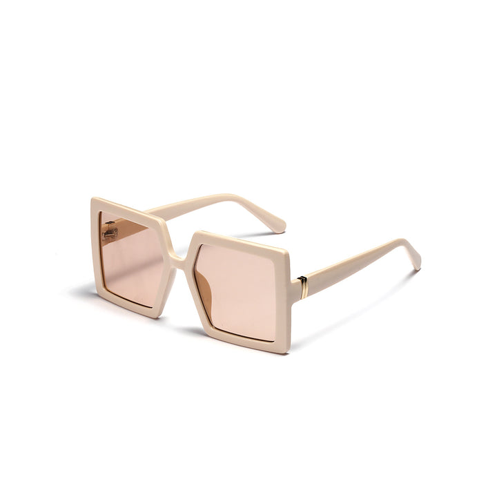 Dame geometrisk solbrille med moderne, bred ramme Luvikno
