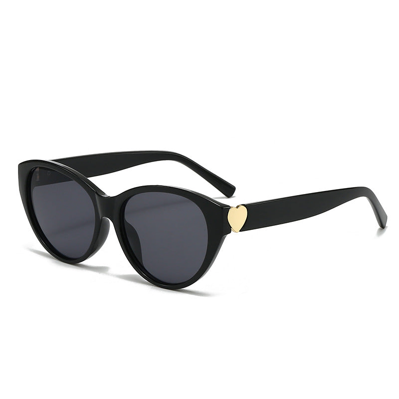 Dame Cat-Eye solbriller med hjerte-motiv Luvikno