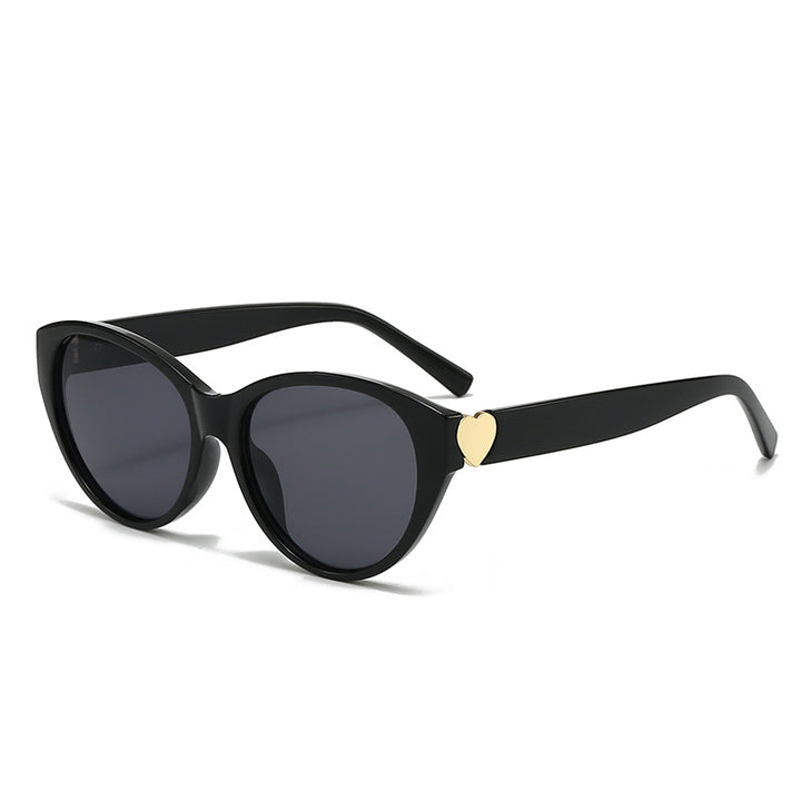 Dame Cat-Eye solbriller med hjerte-motiv Luvikno