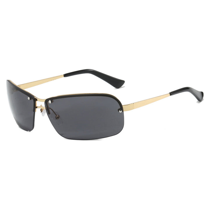 Dame solbriller med store, elegante linser og en moderne metallramme Luvikno