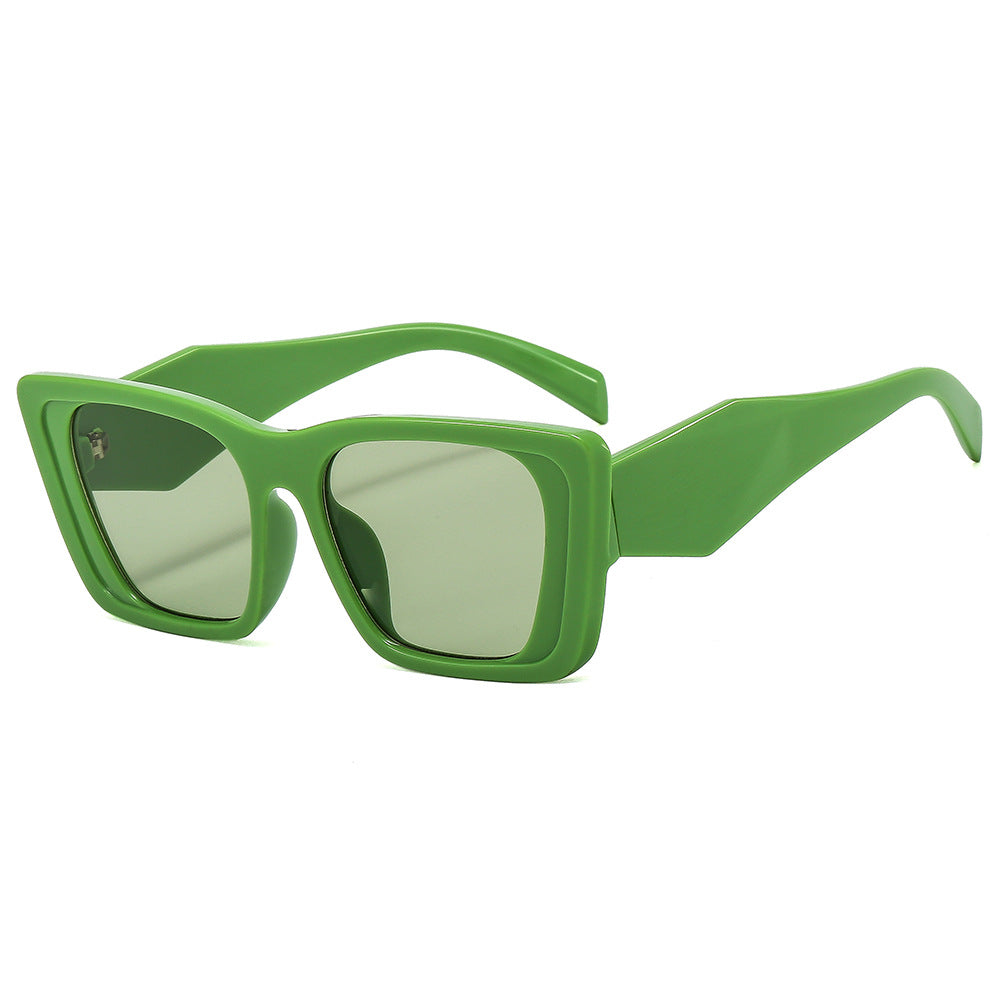 Dame oversized designer-solbrille med futuristisk ramme Luvikno