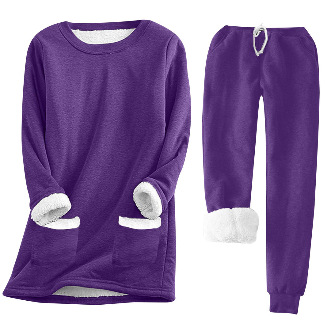 Luvik | Kvinne Myk Lounge Dress med fleece-fôr og praktiske lommer