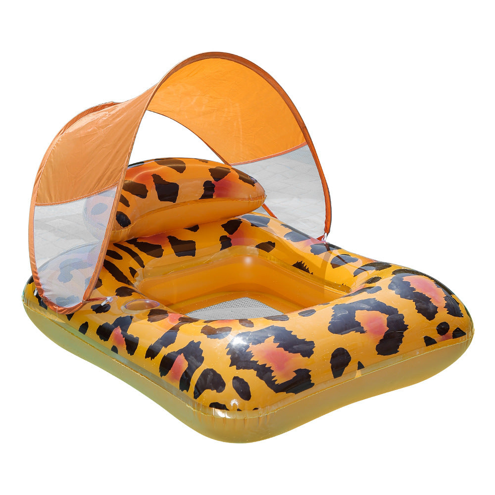 Kvinne Inflatable Luxury Swimming Lounge med solbeskyttelse Luvikno