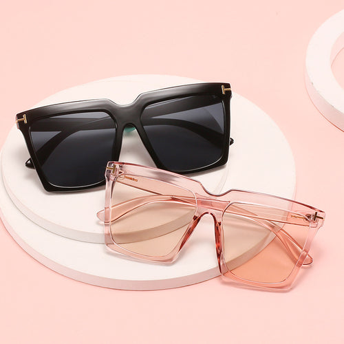Dame oversized firkantet solbrille med luksuriøse aksenter Luvikno