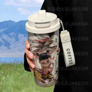 Damen Isolering Kaffeebecher med morsomt Hello Kitty Design Luvikno