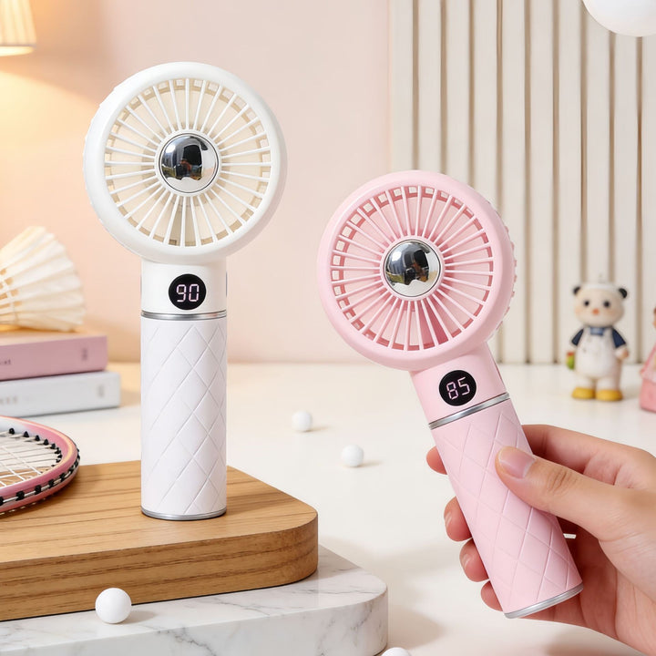 Bærbar håndvifte med digital temperaturvisning og behagelig design Luvikno