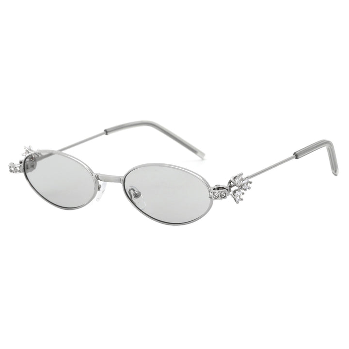 Dame Designer solbrille med elegant, speilvendt ramme og stilige dekorasjoner Luvikno