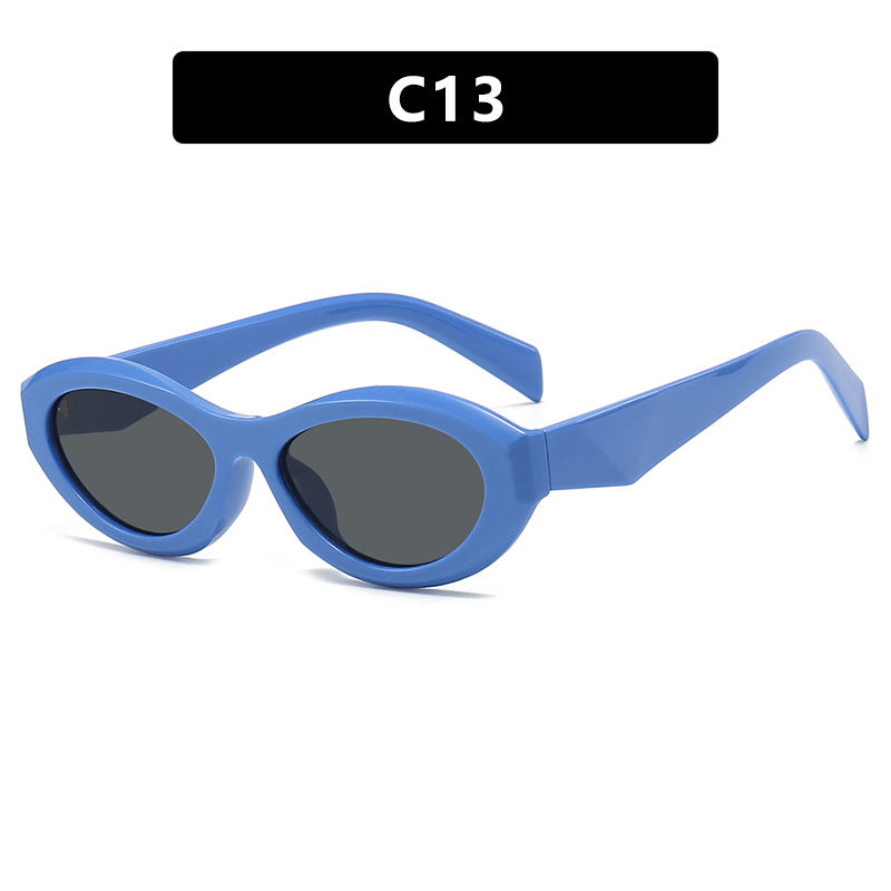 Dame elegant Cat-Eye solbrille med beskyttende UV-filter og moteramme Luvikno