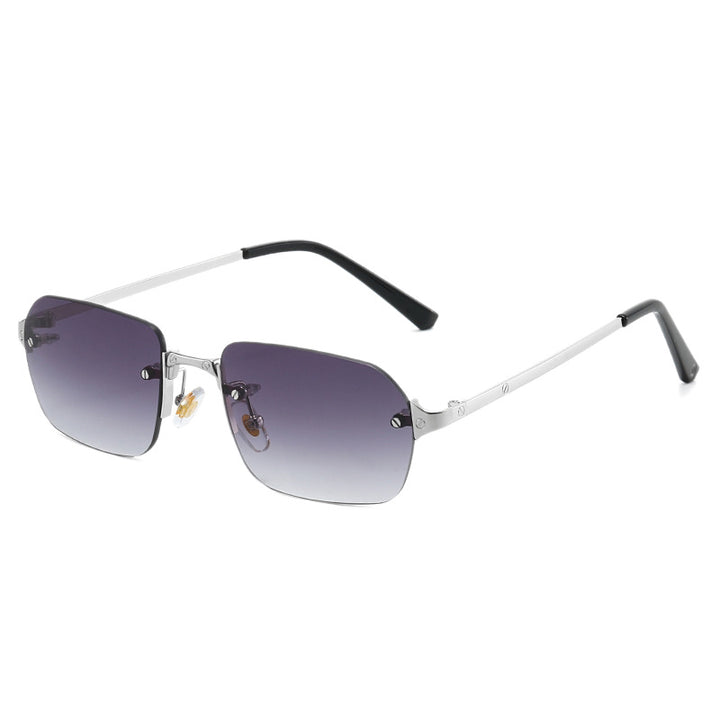 Dame elegante moteriktig solbrille med høykvalitets metallramme Luvikno