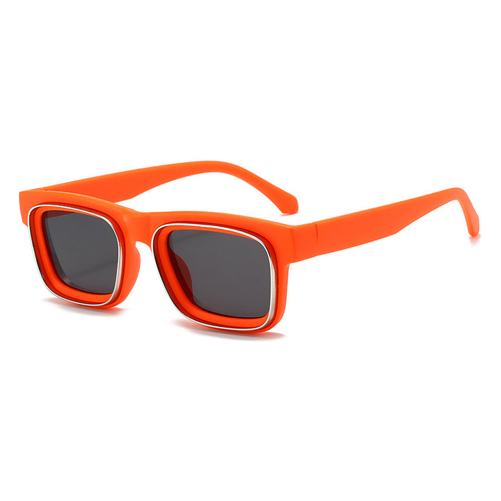 Dame moteriktig firkantet solbrille med kontrasterende ramme Luvikno
