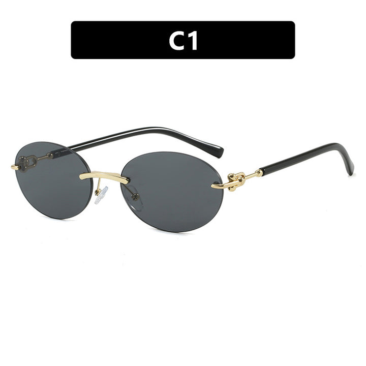 Dame oval solbrille med luksuriøs metallramme og speilbelagte glass Luvikno