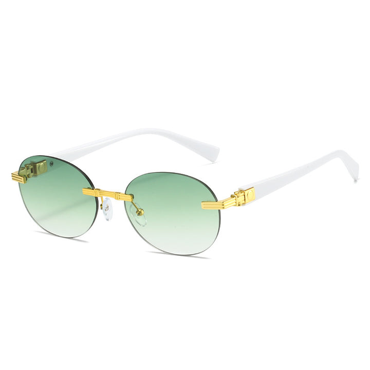 Dame motefull solbrille med gjennomsiktig ramme og fleksibel nesestøtte Luvikno