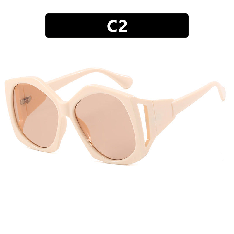 Dame oversized solbrille med futuristisk design Luvikno