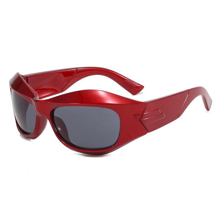 Dame Retro-solbriller i trendy skjolddesign Luvikno