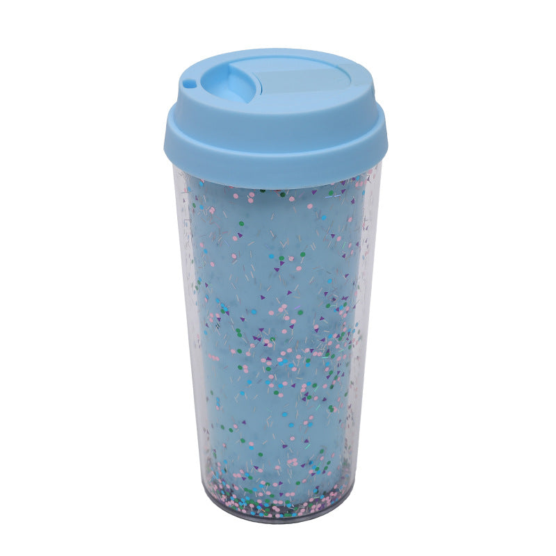 Dame Glitter Drikkekopp med Lekkasjefri Lokk og Ergonomisk Håndtak Luvikno