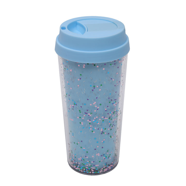Dame Glitter Drikkekopp med Lekkasjefri Lokk og Ergonomisk Håndtak Luvikno