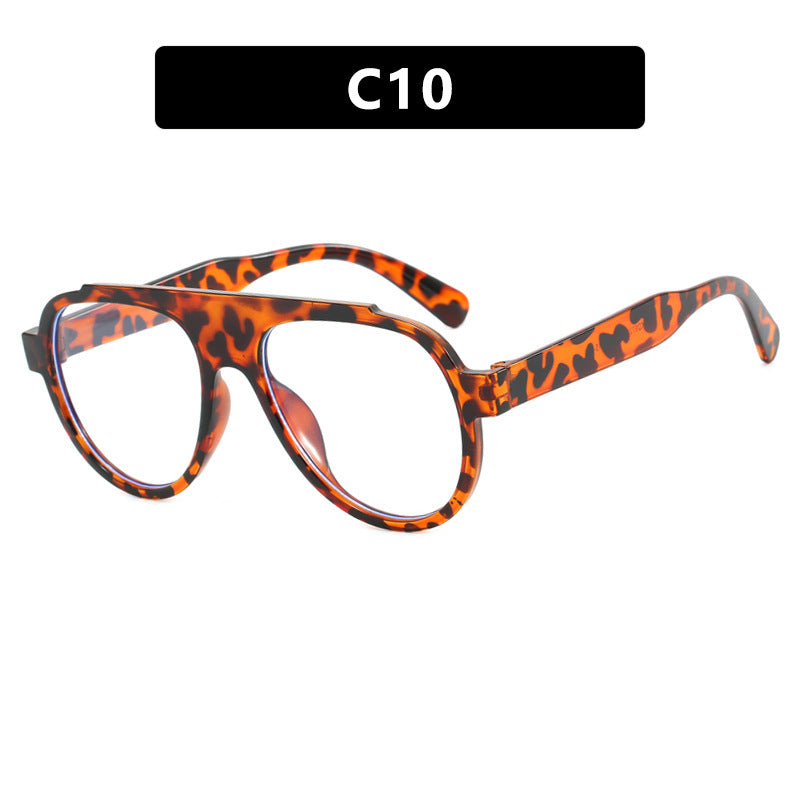 Dame Vintage-stil solbriller med elegant plastikkarm i leopardmønster Luvikno