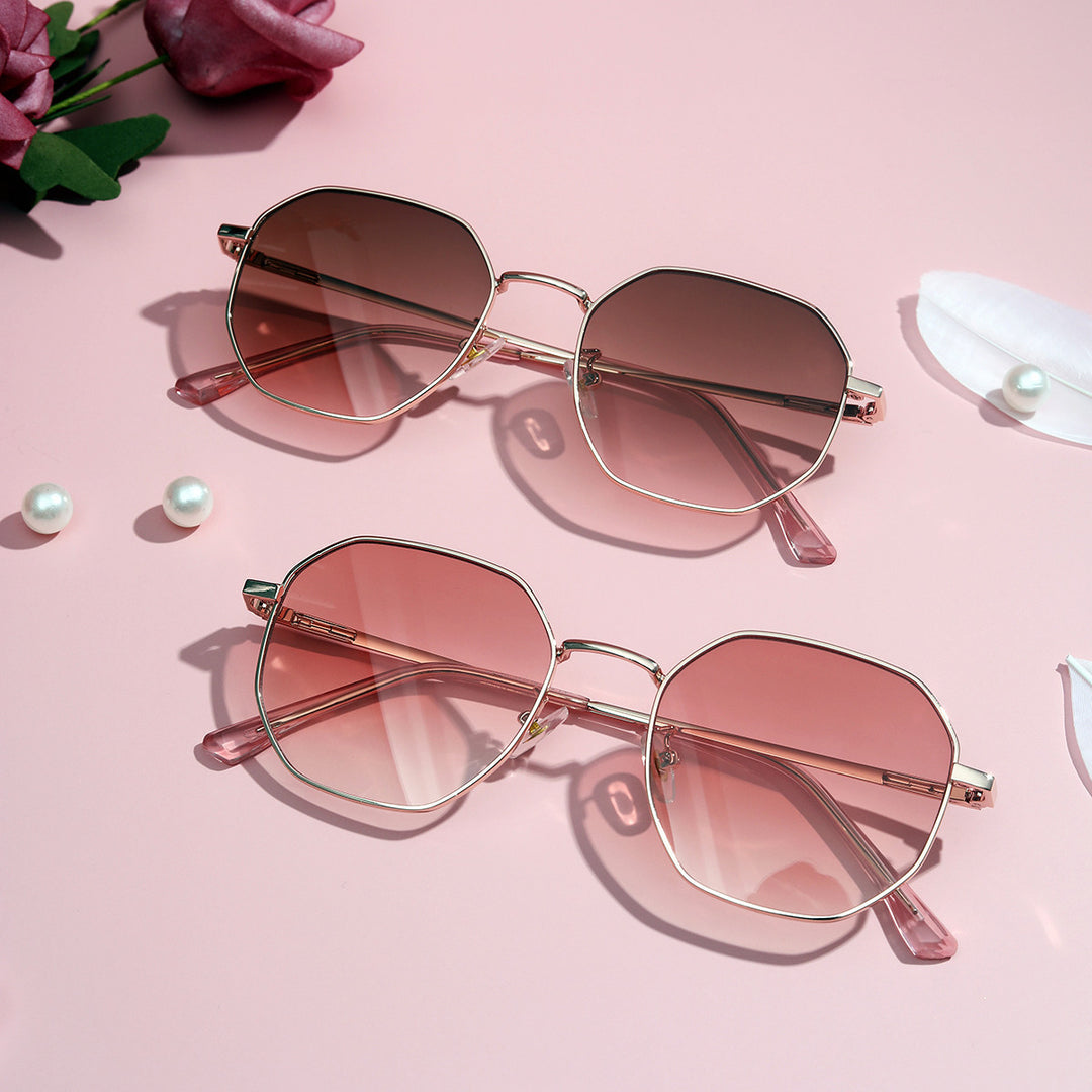 Dame moteriktig solbrille med oval ramme og polarisert glass Luvikno