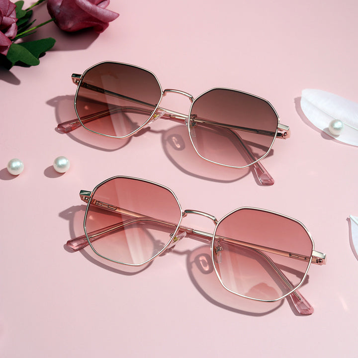 Dame moteriktig solbrille med oval ramme og polarisert glass Luvikno