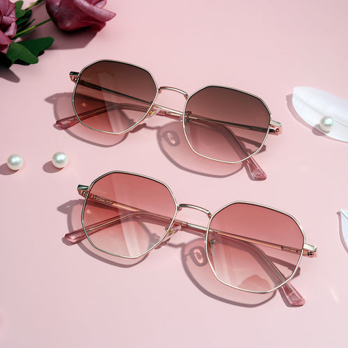 Dame moteriktig solbrille med oval ramme og polarisert glass Luvikno