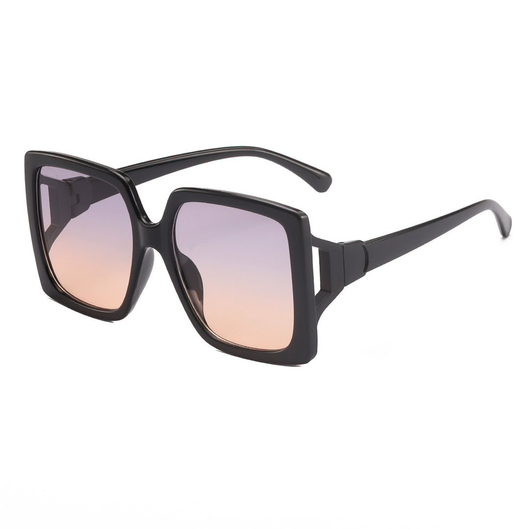 Dame modische oversized solbrille med gradient-innfatninger Luvikno