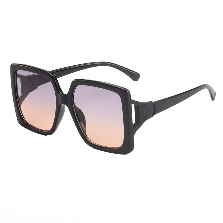 Dame modische oversized solbrille med gradient-innfatninger Luvikno