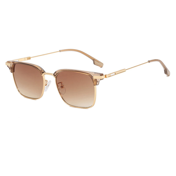 Dame kvadratisk solbrille med lett metallramme og brede stenger Luvikno