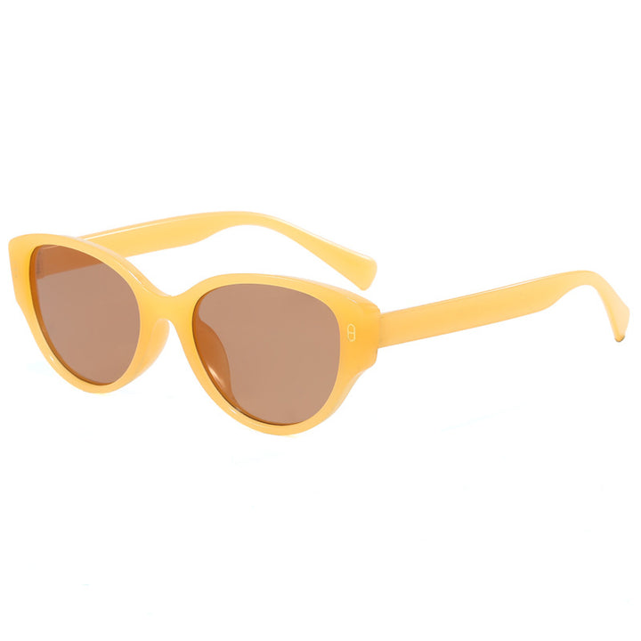 Dame Cat-Eye Solbrille med moderne plastikkramme Luvikno