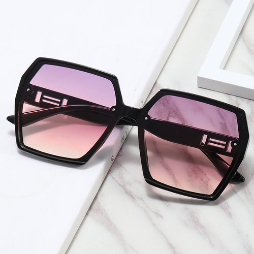 Damer Geometrisk Oversized Solbrille med moderne ramme Luvikno