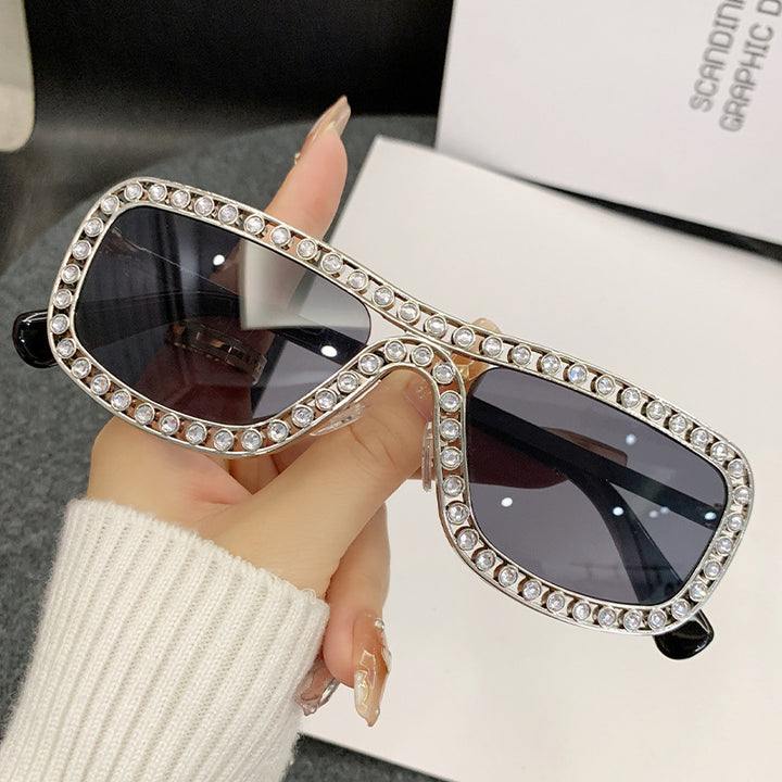 Dame Glamorøs solbrille med glitrende krystallakenter Luvikno